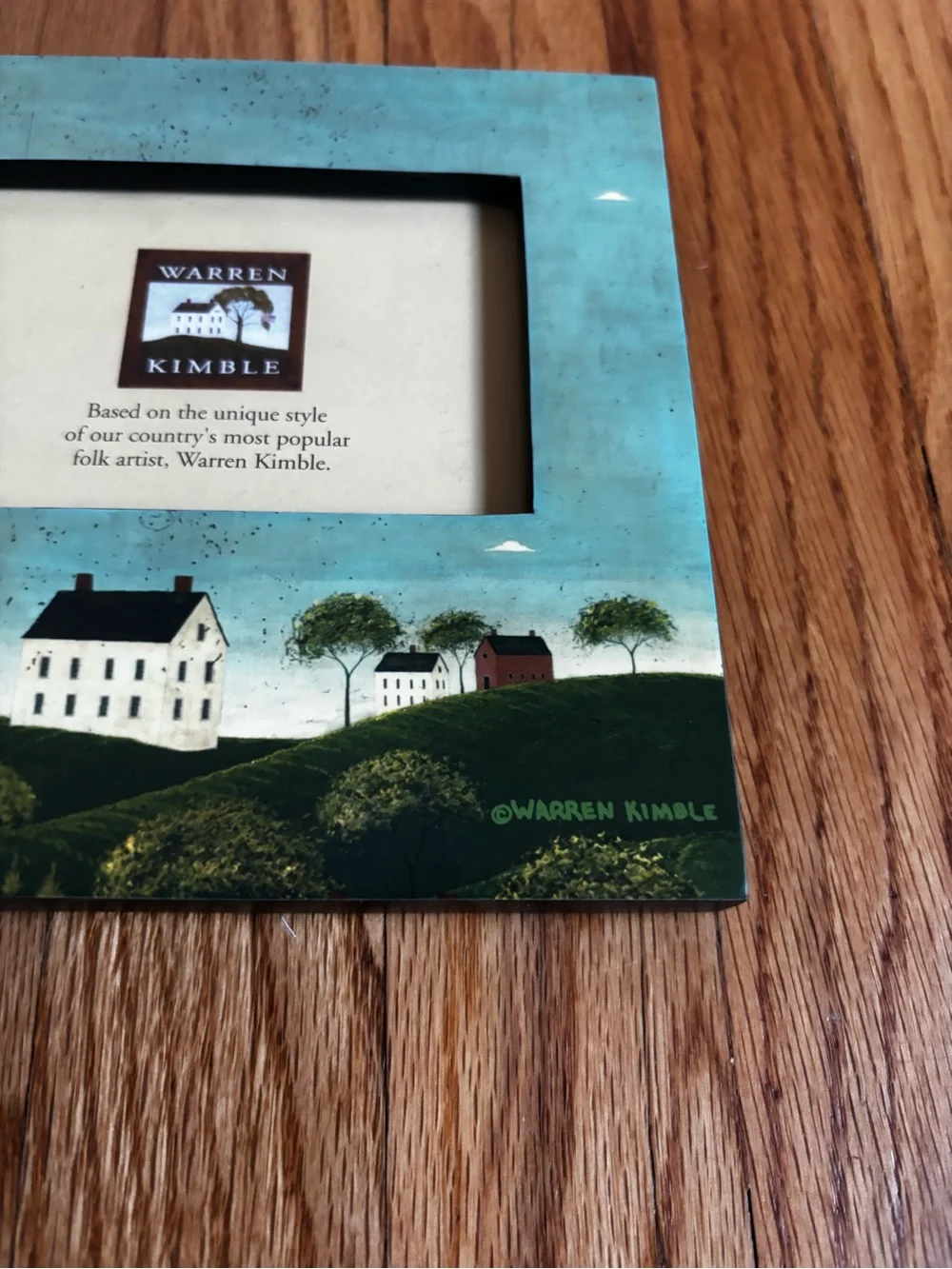Turquoise Folk Art Picture Frame